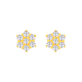 22k Yellow Gold Cubic Zirconia Stud Earrings with gold weight of 1.32g